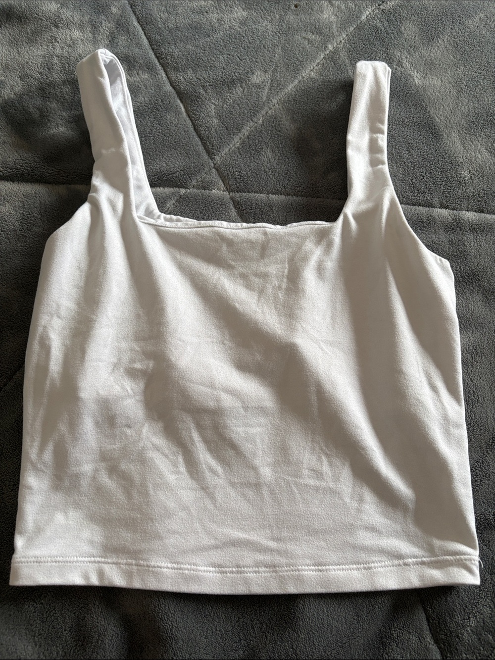 Hollister White Square-Neck Crop Tank